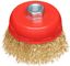 Корщетка-чашка гайка М14 стальная латунированная волнистая проволока 75мм блистер КУРС 39092