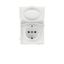 Розетка силовая KANT IP44 2P+E защ. шторки с крышкой бел. магнолия DKC 7000013 ДКС