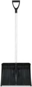 Лопата для уборки снега "Снеговик" 500х375х1355мм алюм. черенок; пластик. 68104