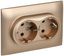 Розетка 2-м SKANDY 16А с заземл. защ. шторки в сборе SK-R07Sa песочн. IEK SK-R24-16-K98-F