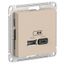 Розетка USB AtlasDesign тип A+C 5В/2.4А 2х5В/1.2А механизм песочн. SE ATN001239 APC