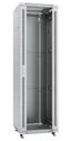 Шкаф монтажный телекоммуникационный напольный SH-05C-42U60/80 19дюйм 42U 600х800х2055мм для распределит. и серверн. оборудования передн. стеклян. задн. сплошн. метал. двери ручка с замком сер. Cabeus 7052c