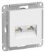 Розетка компьютерная 2-м AtlasDesign RJ45+RJ45 кат.5E механизм лотос SE ATN001385 APC