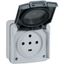 Розетка 1-м ОП Plexo 20А IP55 3P+N+E винт. клеммы сер. Leg 091657 Legrand