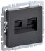 Розетка 2-м СП BRITE RJ11+RJ45 кат.5E РК/Т12-БрГ графит IEK BR-KT20-O-1-K53