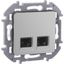 Розетка компьютерная двойная RJ45 категория 5Е UTP алюминий INSPIRIA - 673837 Legrand