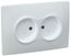 Розетка 2-м СП Кварта РСш12-2-КБ 10А IP20 без заземл. защ. шторки бел. IEK ERK20-K01-10-DM