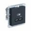Розетка USB AtlasDesign тип C 65Вт QC PD высокоскор. ЗУ механизм карбон SE ATN001027 APC