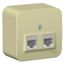 Розетка компьютерная 2-м ОП Blanca RJ45 кат.5E с изолир. пластиной беж. SE BLNIA045457 APC