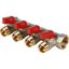 Коллектор с шаровыми кранами 3/4', 4 отвода 1/2' (красные ручки) - SMB 6200 341204 STOUT RG008S917GHTCC