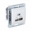 Розетка USB Glossa тип A+C 45Вт QC PD высокоскор. ЗУ механизм перл. SE GSL000629 APC
