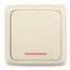 Переключатель одноклавишный наружный с индикацией слоновая кость 10А - ВА10-162-01 HEGEL