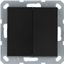 Выключатель двухклавишный 10A 250V~ с накладкой, цвет Антрацит - G3023B Jasmart
