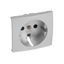 Лицевая панель для розетки с заземлением защитными шторками алюминий VALENA - 770257 Legrand