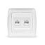 Розетка компьютерная двухместная Маргарита,скрытая, 1А, RJ45, белая (еврослот) - 1083 Союз