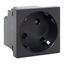 Розетка 45х45 с зазем. 45 градусов, быстрозажимные клеммы, черная, матовая|E2MR16-028-30-45-SL| EKF