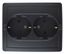 Розетка 2-м S15 Schuko 2x2Р+Е 16A 250В моноблок с заземл. защ. шторки графит Simon 1590451-038