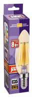 Лампа светодиодная филаментная PLED OMNI 8Вт C35 3000К тепл. бел. E14 230В/50Гц Gold JazzWay 5020917
