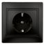 Розетка однофазная скрытого монтажа, в рамку с заземлением со шторками антрацит 16А 250В IP20 1-206-05 Intro Plano - Б0053928 ЭРА