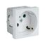 Розетка 45х45 PRO, с заземлением, белая , 45 град | E6MR16-028-10-45 EKF
