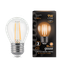 Лампа светодиодная филаментная LED 9 Вт 680 лм 2700К шар P45 теплый E27 AC 220В прозрачная колба Black Filament - 105802109 Gauss