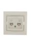 Розетка компьютерная 2-м СП Mira RJ45 16А IP20 со вставкой крем. LEZARD 701-0303-141