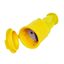 Разъем штепсельный UNIVersal с/з каучук с заглушкой 16А 250В IP44 цвет желтый (еврослот) - 3088 Союз