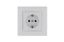 Розетка 1-м Karea RIZZ с заземл. бел. Makel 88001028