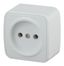 Розетка однофазная наружная (открытой установки) без шторок белый 16А 250В IP20 винтовые зажимы 3-201-01 Intro Polo - Б0036097 ЭРА