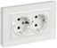 Розетка 2-м BRITE РСшПл12-3-БрБ 16А с заземл. защ. шторками плоская в сборе бел. IEK BR-R28-16-K01-F