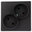 Розетка 2-м СП Simon 24 16А IP20 2х2P без защ. шторок механизм графит 2450457-038