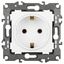 Розетка однофазная скрытого монтажа, в рамку с заземлением без шторок белый матовый 16А 250В IP20 автоматические (безвинтовые) зажимы 12-2101-01М Эра 12 - Б0065700
