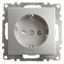 Розетка электрическая 1-местная с/з (механизм), 250В, 16А, серия Катрин, GLS16-7110-03, серебро | 39582 STEKKER FERON