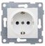 Механизм розетки 1-м с/з с з/ш скрытая установка Ugra 16А 250В бел. матов. GUSI С11Р4-041