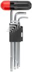 Ключи звездочки 9 шт CrV Т10-Т50, с отверстием, длинные, пластиковой Т-образной ручкой, Профи - 64027 РОС