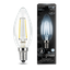 Лампа светодиодная филаментная LED 11 Вт 830 лм 4100К свеча нейтральный E14 AC 220В прозрачная колба Black Filament - 103801211 Gauss