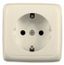 Розетка наружная с заземлением со шторками слоновая кость - РА16-112-01 HEGEL