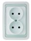 Розетка 2-м СП Mimoza 10А без заземл. бел./сер. Makel 12417