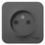 Розетка 1-м ОП Blanca 16А IP20 250В без заземл. защ. шторок антрацит SE BLNRA000106 APC