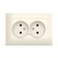 Розетка Севиль 2-ая без заземления слоновая кость (ivory) - Б-С0102 Союз