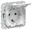 Розетка СП FLITE РСшкр11-1-44-ФлБ 16А IP44 с заземл. защ. шторками и крышкой безвинтовое крепление механизм бел. IEK FI-R16-16-1-44-K01