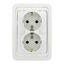Розетка 2-м СП Лондон 16А IP20 с заземл. бел. PROxima EKF EER16-128-10
