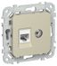 Розетка 2-м СП FLITE РКТВ5е-2-0-ФлШ RJ45/TV кат.5E UTP механизм шампань IEK FI-AK22-1-K37
