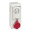 НАСТЕННАЯ РОЗЕТКА UNIKA С ДЕРЖ ПРЕДОХР 16A 2P-E 380-415 IP44 | 83134 Schneider Electric