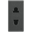 Розетка 1-м СП 1мод. Axolute 16А IP20 2P защ. шторки евро/американ. стандарт (EU/US) антрацит Leg BTC HS4125 Legrand
