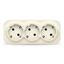 Розетка трехместная серия IONICH, с/з, о/у, 16А, 220В, слоновая кость (ivory) - 1429 Союз