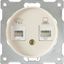 Механизм розетки комп. + телеф.2-м СП Florence RJ11/RJ45 кат.5e беж. 1E20801301 OneKeyElectro 2172794 ССТ