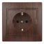 Розетка 1-м СП Plano 1-202-10 16А IP20 250В 2P+E Schuko венге Intro Б0030060 ЭРА