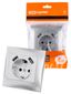 Розетка 2П+З 16А 250В + 2 USB порта 2,1А 5В металлик "Лама" | SQ1815-0242 TDM