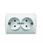 Розетка 2-м ОП Клио 16А IP44 с заземл. бел. UNIVersal К2231 Союз